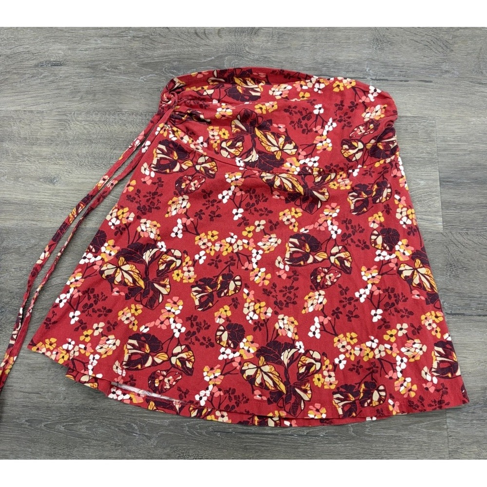 PATAGONIA Lithia Organic Cotton Skirt Floral Red Convertible To Top Size Medium